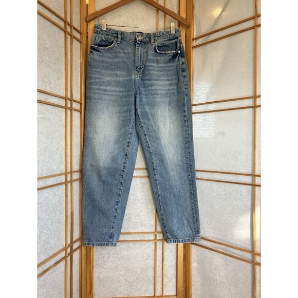 BDG Blue Denim Jeans Womens 28 Drawstring Straight Pants Urban Outfitters - Picture 1 of 7